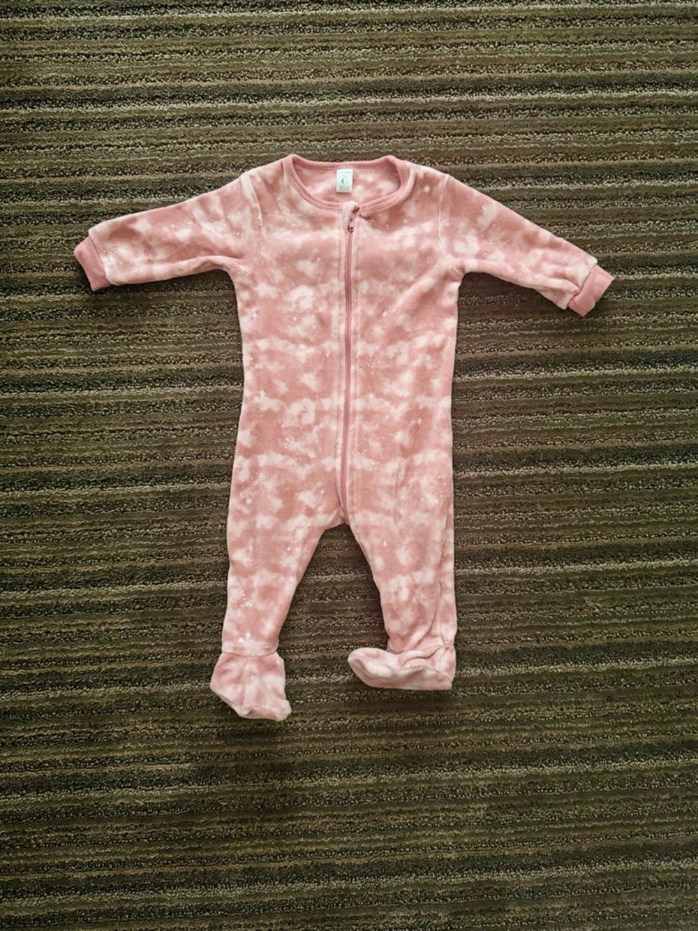 Petit Lem Pink Tie-Dye Footed One-Piece